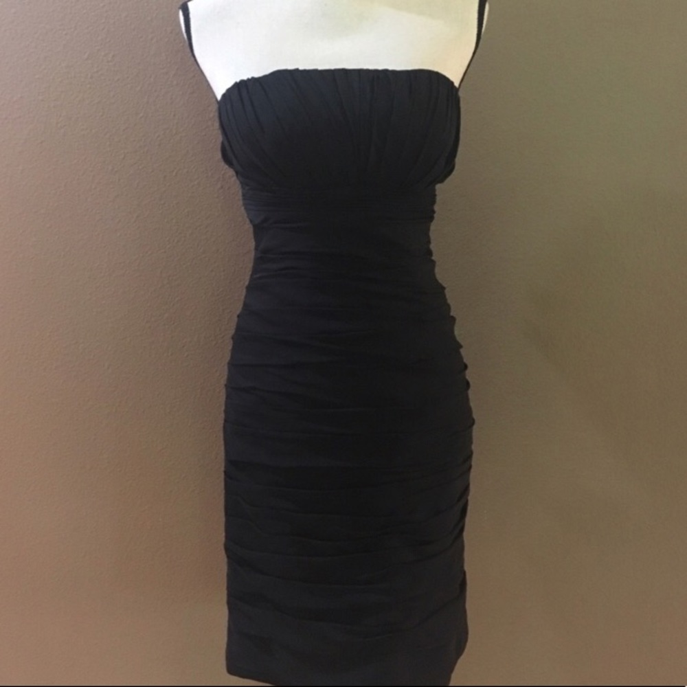 [bill levkoff] sweetheart ruched black dress